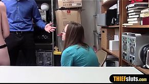 Petite teen thief punish fucked by a cop in front of BF