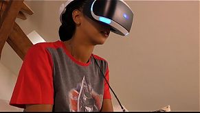 Isabel has a new game in her Playstation VR but she needs..