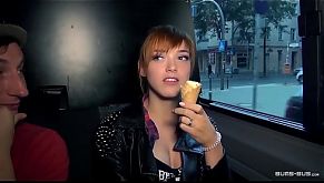 BUMS BUS - German redhead babe Anny Aurora gets banged and cummed on in bus