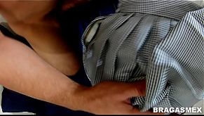 Nooo, don't do that !!, says schoolgirl to her professor