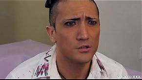 Cucked Husband Watches His Hot Blonde Wife Fuck The Fat Cock Of the Masseuse