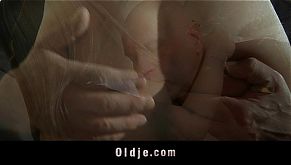 Old man fucks blonde youngster in a hotel room