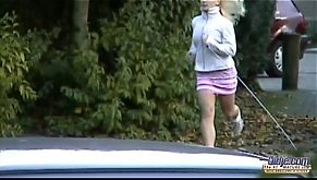 Old man forcing young blonde to sex