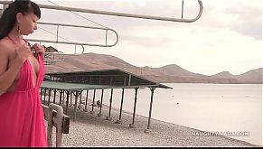 My red dress is perfect to flashing in public