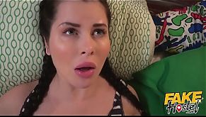 Fake Hostel - Selfie crazed cute teen girl in pigtails gets the hard fuck of her young life by older hostel owner