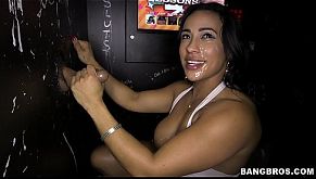 Fitness Chick enjoys some Glory Hole Loads