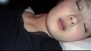 Fun with sleeping japanese hot sister touching and fingering and pussy creampie